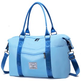 Gym Bag with Wet Pocket, Travel Duffel Bag for Sports and Weekend Getaway, Lightweight Overnight Bags for Women and Men