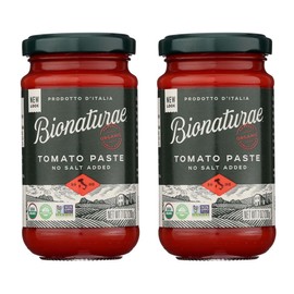 Bionaturae Organic Tomato Paste - No Salt, Tomato Paste in a Jar, Keto Friendly, Non-GMO, USDA Certified Organic, No Added Sugar, No Added Salt, Made in Italy - 7 Oz, 2 Pack