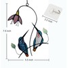Hummingbird with Flower Stained Glass Suncatcher Bule Bird Stained Glass