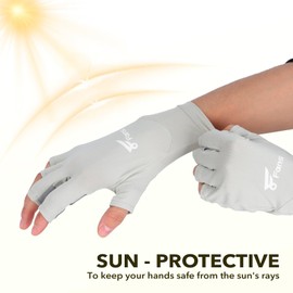 8 Fans Fishing Gloves UPF50+ Fly Fishing Gloves, Fingerless Gloves Sun Protection Gloves Men Women for Outdoor, Kayaking, Cycling, Rowing (Small)