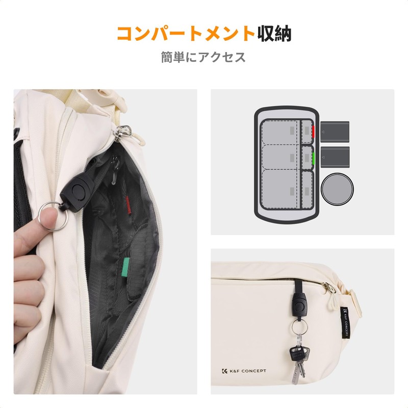 K&F Concept Camera Bag Shoulder Bag, beige, camera bag