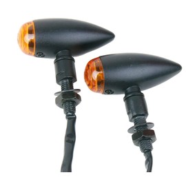 MotorToGo Black Bullet Motorcycle LED Turn Signal Indicators Blinkers with Amber Lens Compatible for 2017 Yamaha FZ07