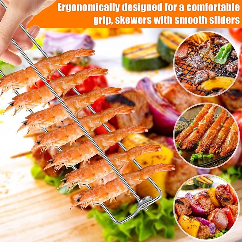 Lyfengdeam Chicken Wing BBQ Fork, Metal Grilling Rails, Wing Rails