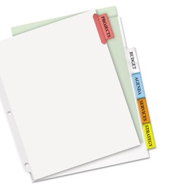 Avery 11220 Big Tab Extra-Wide Dividers, 9-1/4 x 11-1/8, Multicolor, 5 Tabs/Set