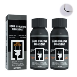 Thoquene 2 x Liquid Rubber Black Liquid Insulation Tape, High Temperature Resistant, Flame Retardant, Waterproof, Quick Drying