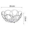 Excellent Houseware Fruit Basket, Decorative Fruit Bowl, Chrome, Diameter 26