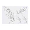 4 x 'Rocket Ship' Temporary Tattoos - Water Resistant, Skin-Safe,