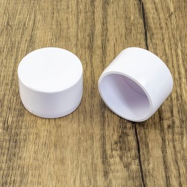 2PCS 1-1/4 Inch 1.25'' SCH40 PVC Pipe End Cap Plug PVC Pipe Fitting Coupling White Socket for Furniture DIY
