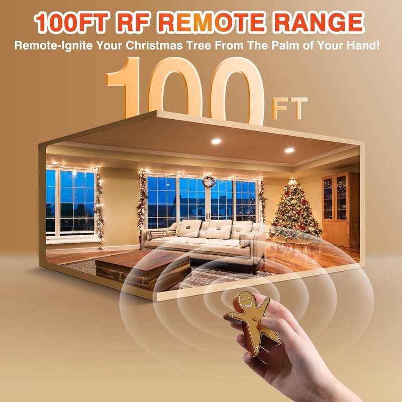 Remote Control Outlet for Christmas Tree Lights, Gingerbread Man Wireless