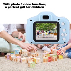 Mini Portable Kids Camera - 2.0 inch IPS Color Screen - 1080P Children's Digital Camera - with Photo/Video Function - Boys, Girls(Blue)
