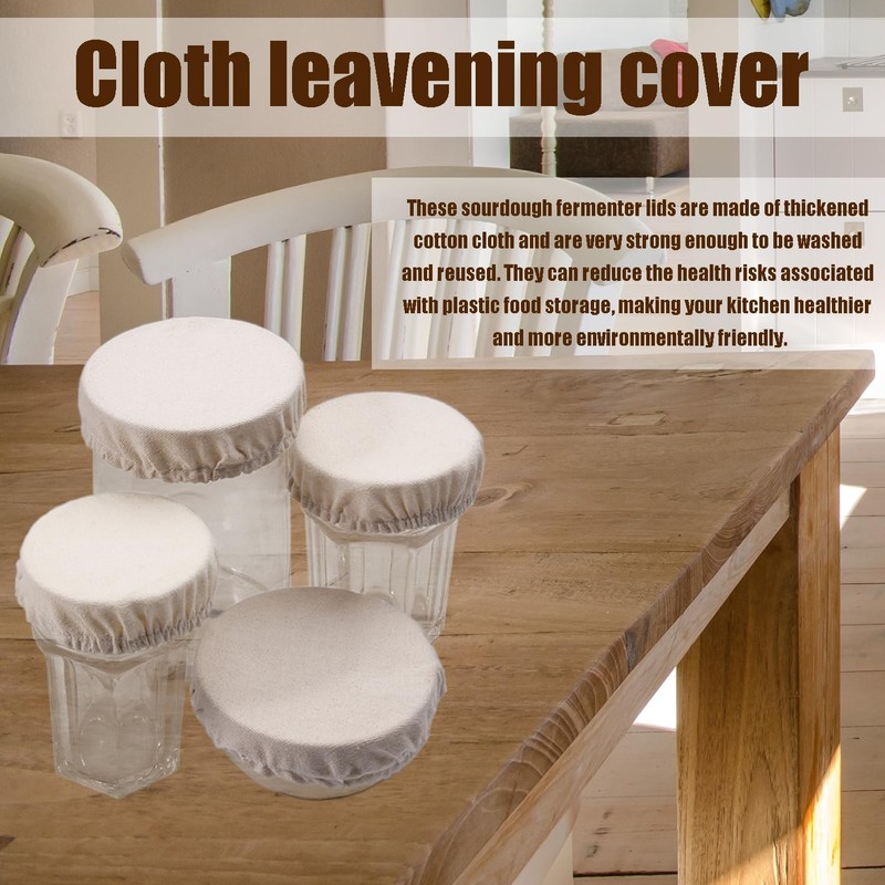 BakeMaster 6 Pack Sourdough Cover Reusable Fermentation Lids for Jars