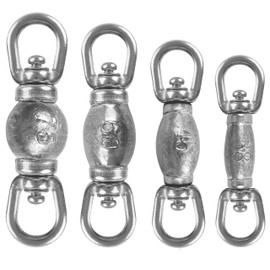 Saltwater Fishing Rolling Swivel with Lead Weight, High Strength Stainless Steel Swivel with Sinker Weights (45g 5pcs)