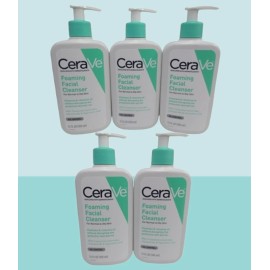 CERAVE FOAMING FACIAL CLEANSER FOR NORMAL TO OILY SKIN 12 OZ NWOB LOT OF 5