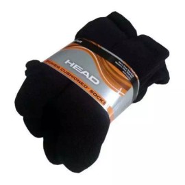 HEAD 6 PACK COSTCO HEAD POWER CUSHIONED SOCKS BLACK MEN'S SIZE 9-12 CUSHION / NWOT
