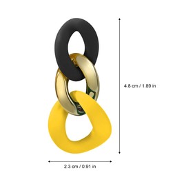 Mecool Elegant Geometric Eardrop Dangle Earrings for Women-Black and Yellow | Colourful Earrings Ladies Jewellery | Sterling Silver Earring Pin Fashion Jewellery for Women