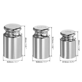 uxcell 5pcs Calibration Weight Set 50g 100g 200g M1 Precision Chrome Plated Steel for Digital Balance Scales