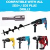 Auger adapter for SDS PLUS (SDS+) hammer drill for post
