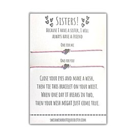 Sister Bracelet, Sister Wish Bracelets, Sister Gifts, Gift for Sister, Sister Bracelets for Two, Sister Birthday Gifts, Letterbox Gift, Make a Wish Bracelet
