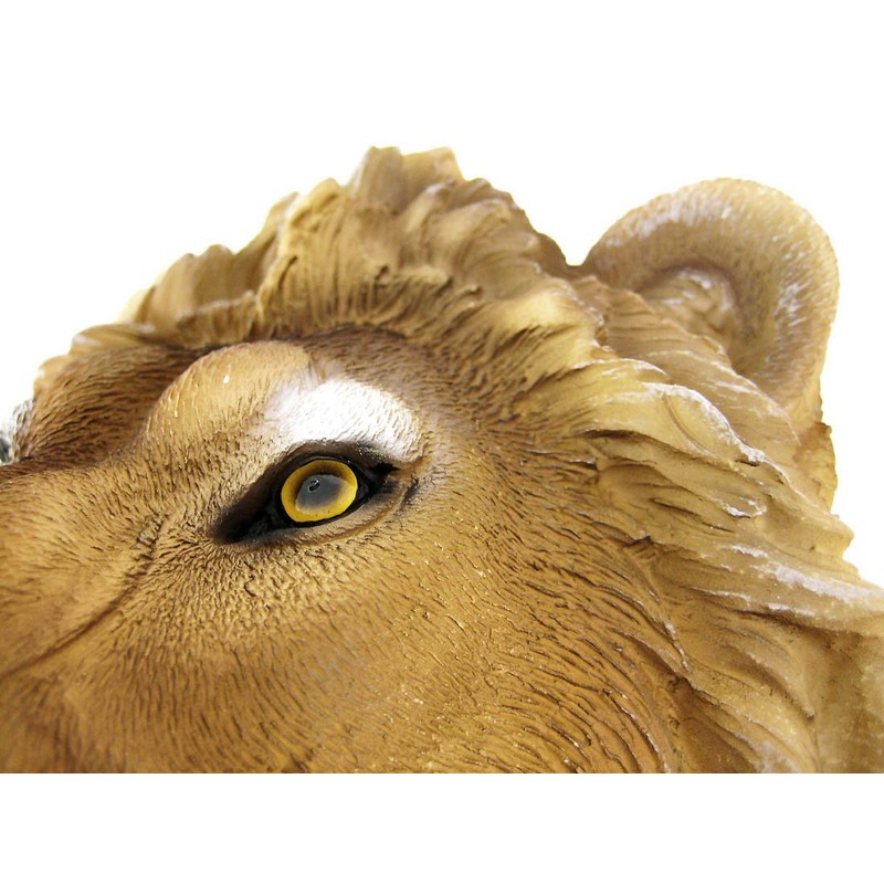 African Lion Head Mount Wall Statue Mini Bust Leo 9.5