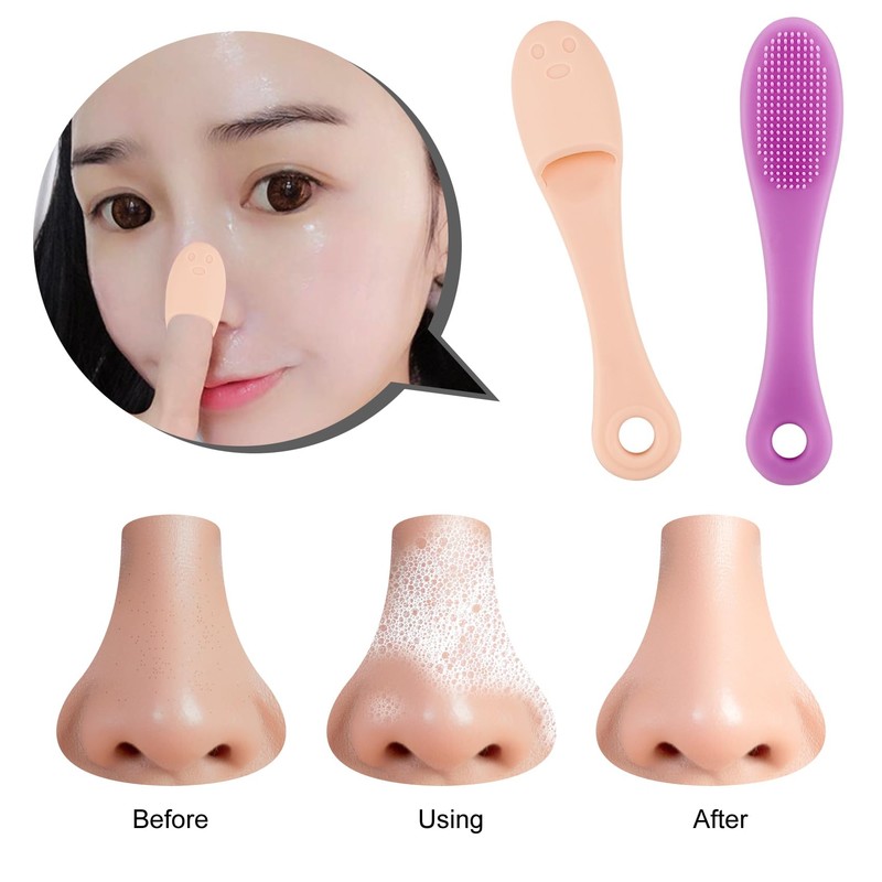 2-Pack Silicone Face Cleaner Nose Blackhead Remover Face Scrubber Nose