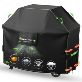 ROCKTAKIN Heavy Duty Grill Cover 60 Inch, BBQ Gas Grill Cover for Outdoor, Waterproof UV & Fade Resistant Windproof Barbecue Cover with Air vents for Weber Char-Broil Nexgrill and More