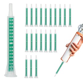 KEQAR 20 Pieces Resin Mixing Nozzles Static Mixer AB Glue Mixing Tube Mixing Nozzle Mixing Nozzles