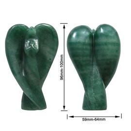 Rockcloud Healing Abstract Angel Crystal Figurine Religious Ornament Madonna Statue Reiki Blessing Amulet Gift for Protection, Green Aventurine