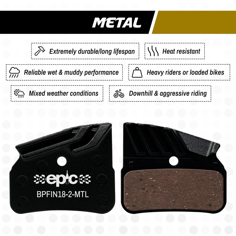 epic Disc Brake Pads with Cooling Fins | Fits N03A,