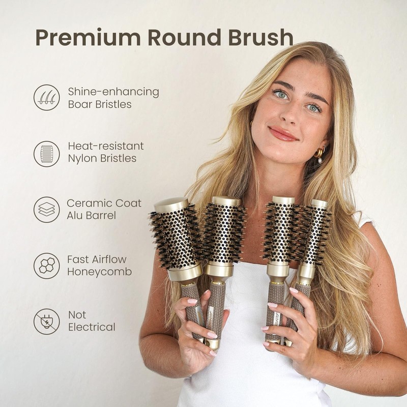 AIMIKE Round Hair Brush, Nano Thermal Ceramic & Ionic Tech,