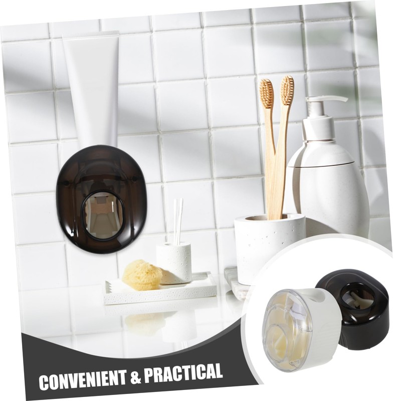 ORFOFE 2pcs Wall Mounted Toothpaste Squeezer Stainless Holder Wall Mounted