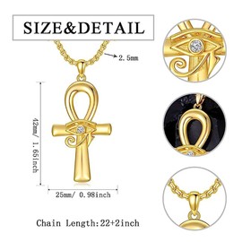 Shusukue Black Saint Amulet Cross Necklace 925 Silver Cross Chain Necklace Jewellery Small Gift, Sterling Silver