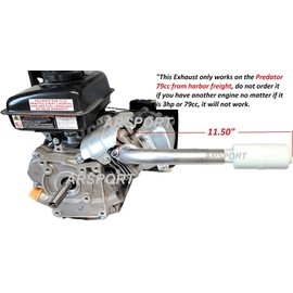 Exhaust With Muffler for: Predator 3HP 79cc from harbor freight, Mini bike or Gokarts!