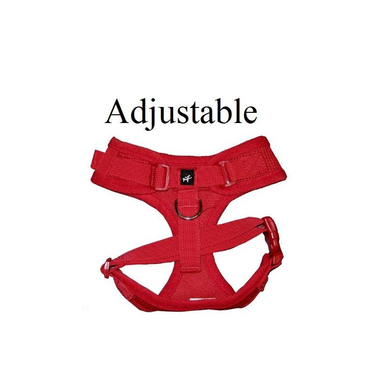 IPuppyone Adjustable Dog Soft Harness Air Flex Size:Large Color:Red
