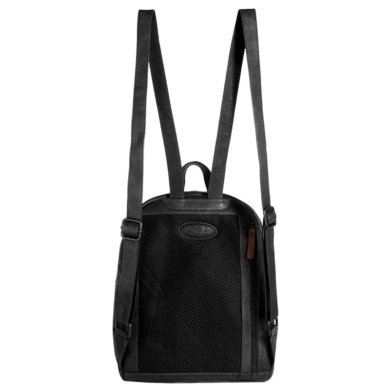 X-ZONE 020625 Rucksack Genuine Leather for Men and Women, black,