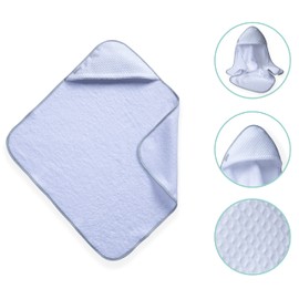 Clair de Lune Over The Moon Hooded Baby Towel, Grey