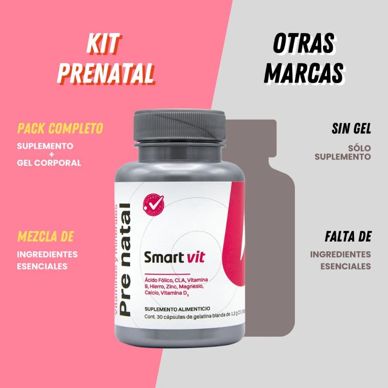 Lovy Care Smart Vit Dúo Prenatal Suplemento con Ácido Fólico