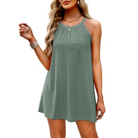 WIHOLL Plus Size Swimsuit for Women Slveless Crochet Beach Cover Ups for Women Green XXL