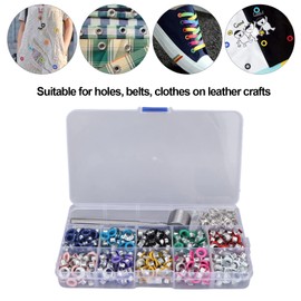 Kit de Ojales de 10 Colores, 400 Juegos de Ojales de Ojales Kit de Herramientas de Ojales con 3 Piezas Kit de Herramientas de Instalación con Estuche de Almacenamiento(5mm)
