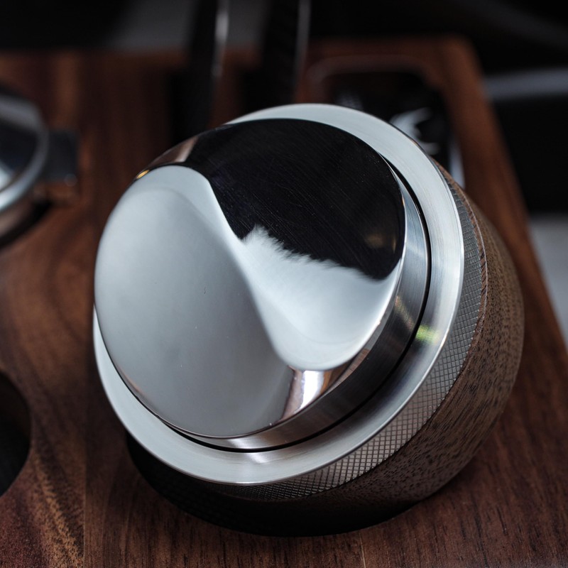 KNODOS 51mm Espresso Distribution Tool Walnut Coffee Distributor Adjustable Depth