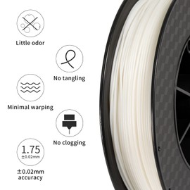 TRONXY PVA Filament 1.75mm, Support Filament for PLA TPU PETG 3D Printer Filament 0.5KG (1.1lbs) Spool,Softens in Warm Water,Transparent Natural 3D Filament (Clear)