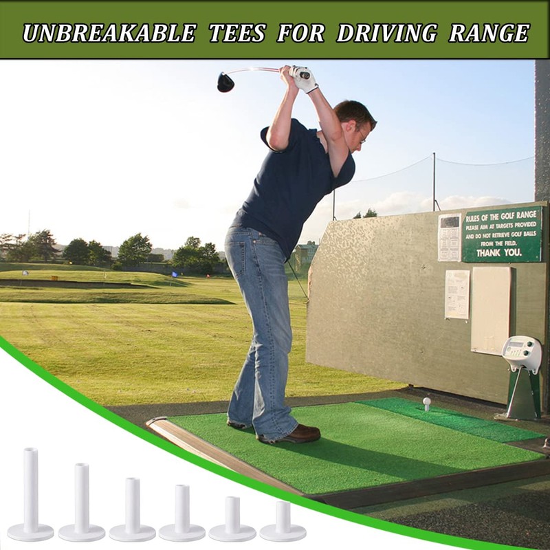 MAZEL Premium Rubber Golf Tees Pack of 6 - High