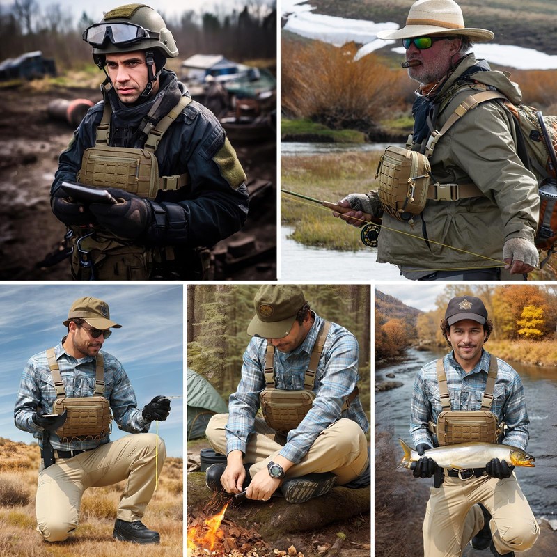 VOTAGOO Tactical EDC Chest Bag 2L Utility Molle Chest Rig