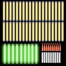 50 pcs Glow Sticks Fishing, Fishing Light Sticks, 4.5 x 37 mm Float Glow Stick, Night Fishing, Green Fluorescent Light Fishing Light Sticks, Glow Stick for Fishing Rods, Night Light Glow Stick Fishing