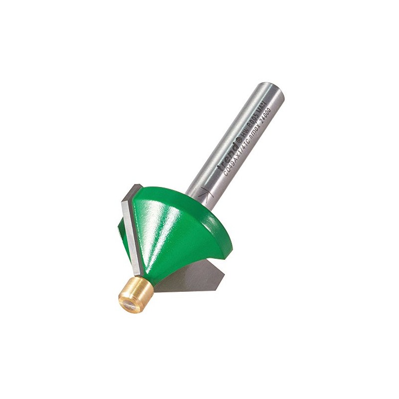 Trend CraftPro C049AX1/4TC Pin Guided Chamfer Router Bit 1/4" Shank