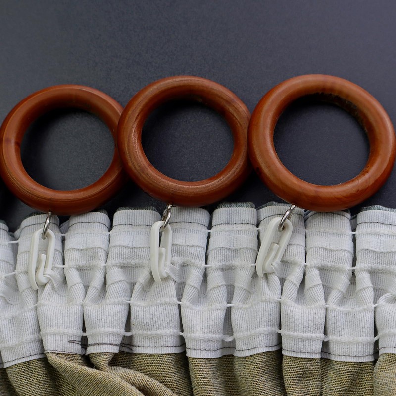 sourcing map 6Pcs Wooden Curtain Drapery Rings, 2.75 Inch Curtain