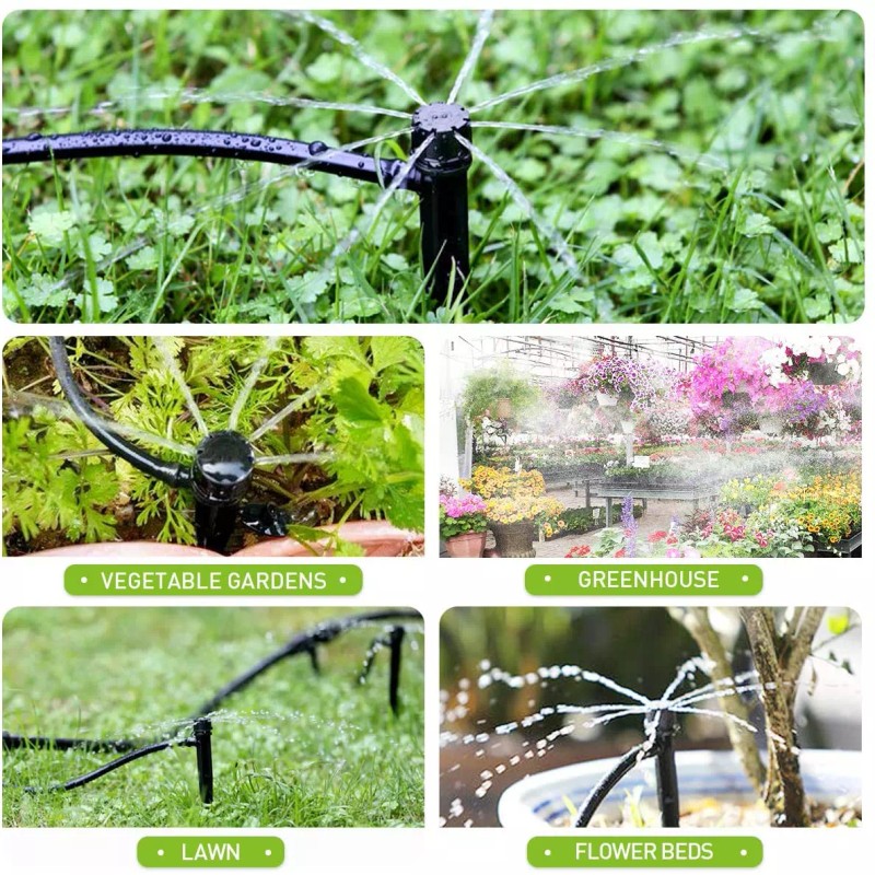HIRALIY Garden Lawn Grass Greenhouse 92FT Water Dripping Irrigation Kit