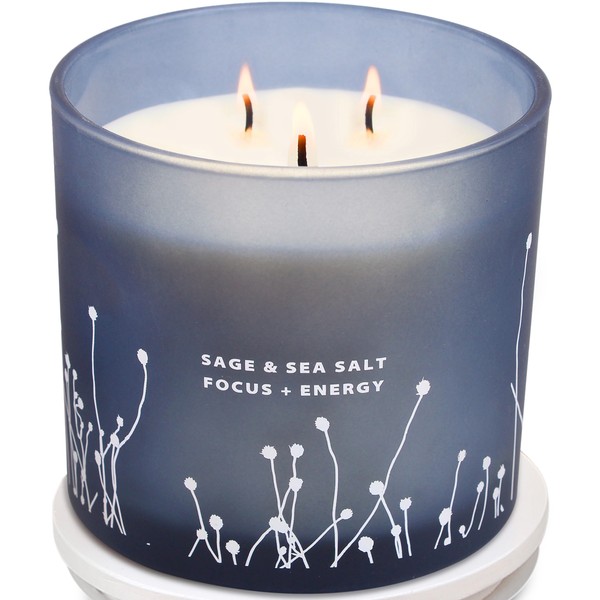White Sage Sea Salt 3 Wick Candle 14.5 oz |