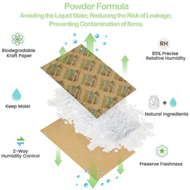 Wisesorb 85% Two-Way Humidity Control Packs, 60g 50 Pack for Storing 1 lb, Size 60 Seasoning Packets Moisture Control Packets Individually Wrapped, Humidifier Packs for Season Wood Humidifier Boxes