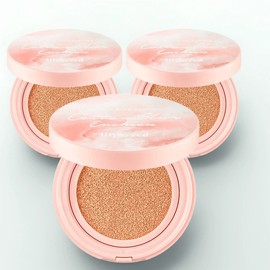 Lilybyred Cotton Blur Cushion Foundation 15g, No. 21 Nude Cotton, 3 pcs. / 릴리바이레드 코튼 블러 쿠션 파운데이션 15g, 21호 누드코튼, 3개