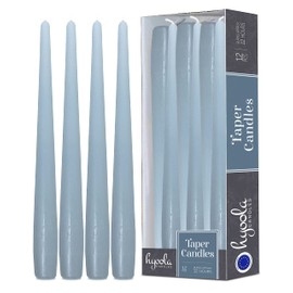 Hyoola Tall Taper Candles - 14 Inch Ice Blue Unscented Dripless Taper Candles - 12 Hour Burn Time - 12 Pack